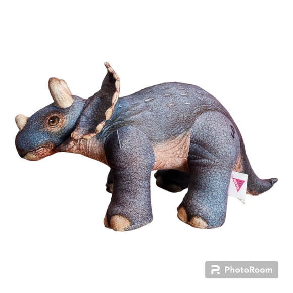 Vintage Jurassic Park Triceratops Plush Stuffed Animal Dinosaur Dakin 1992 EUC - Picture 2 of 13